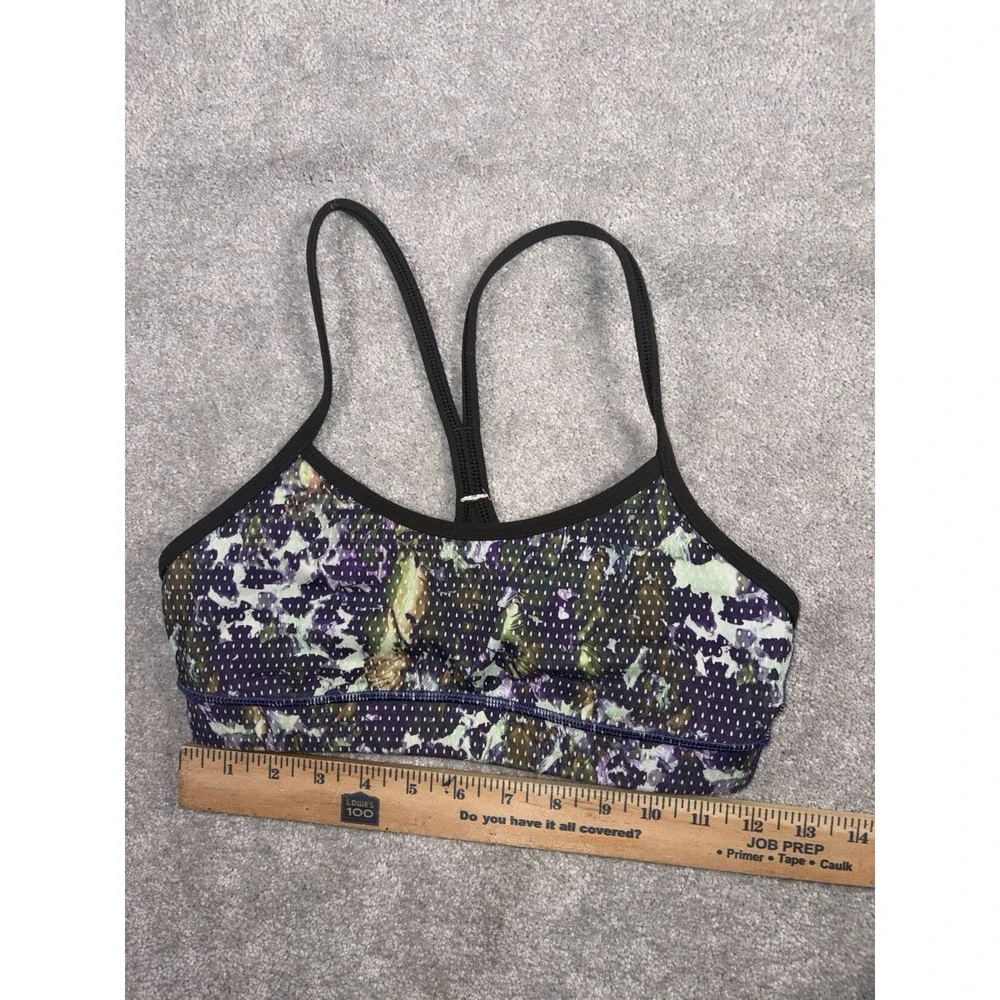 lululemon Flow Y Bra 4 black multi print